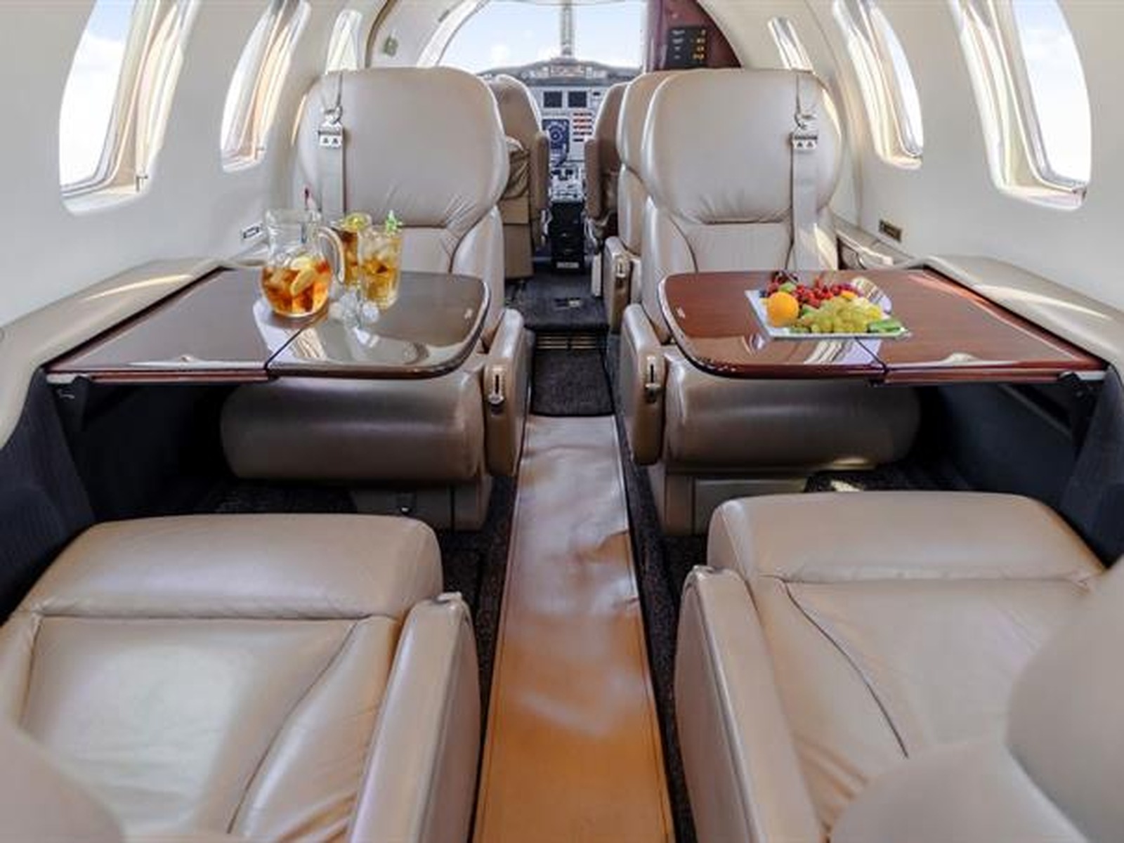 Private jet interior photo