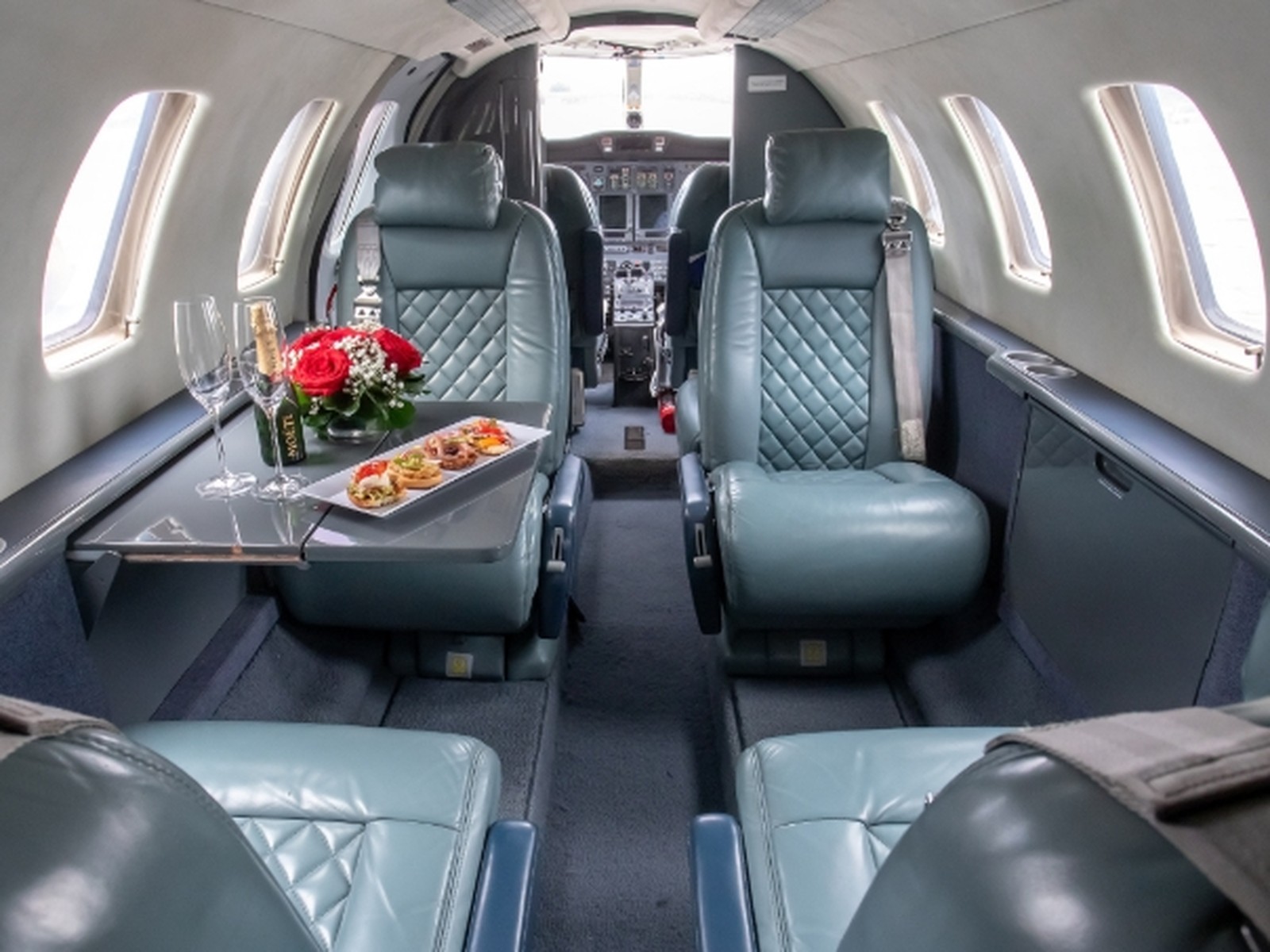 Private jet interior photo
