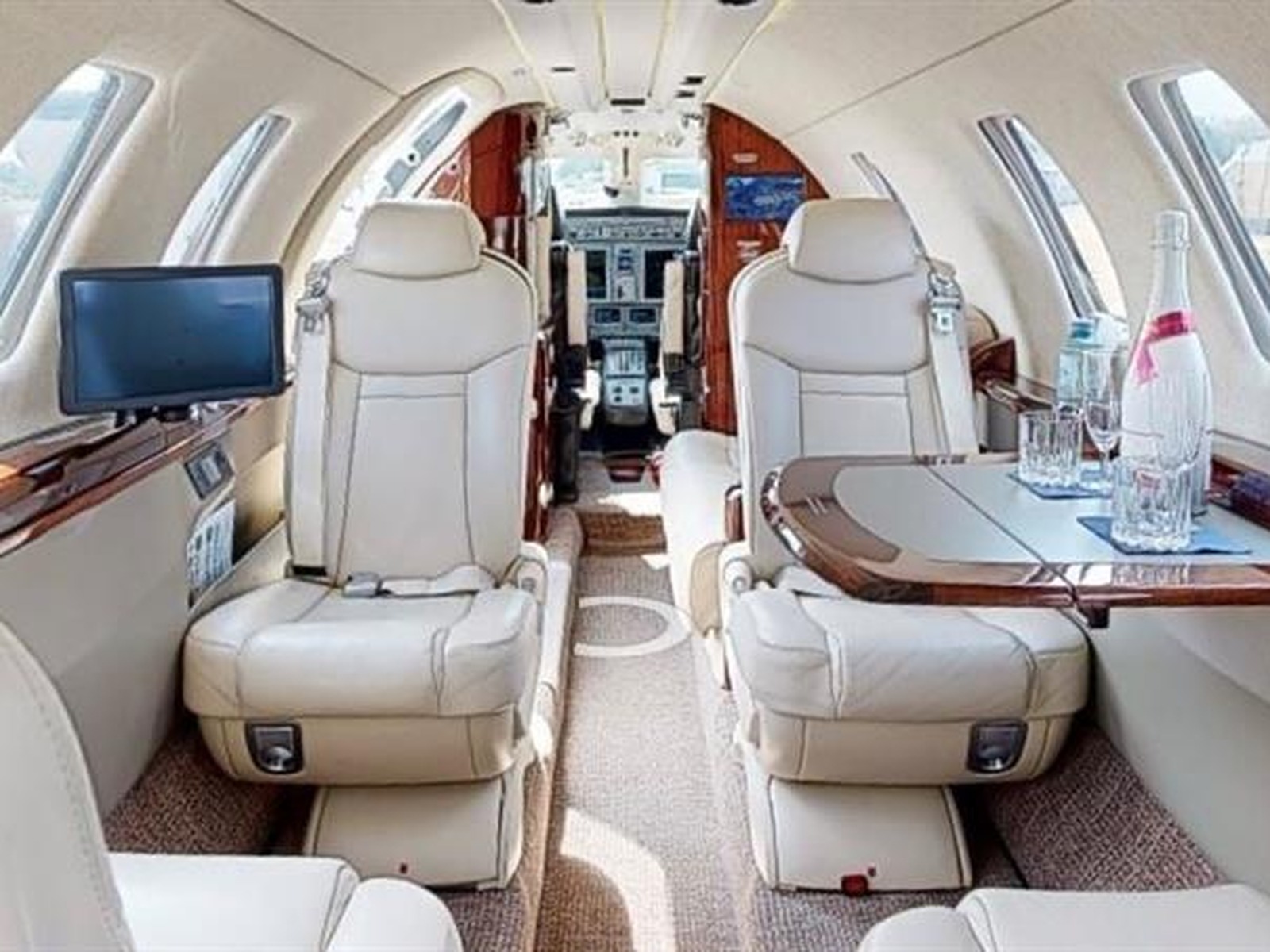 Private jet interior photo