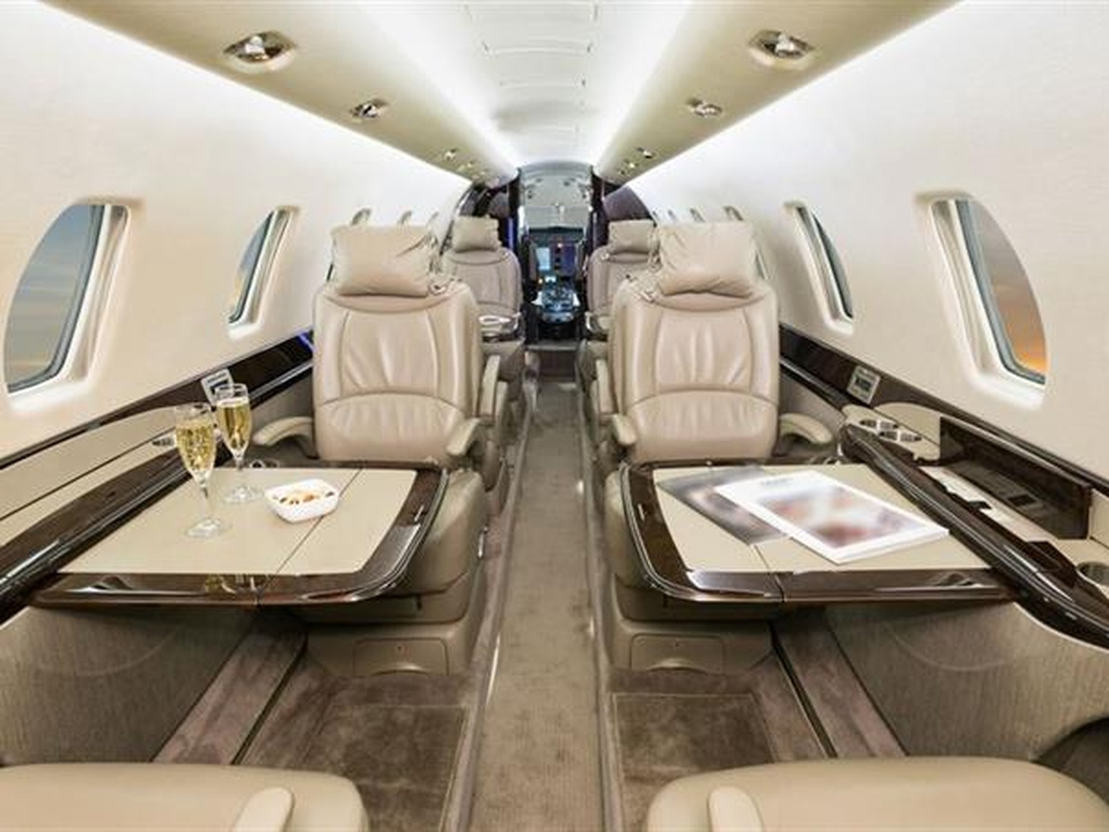 Private jet interior photo