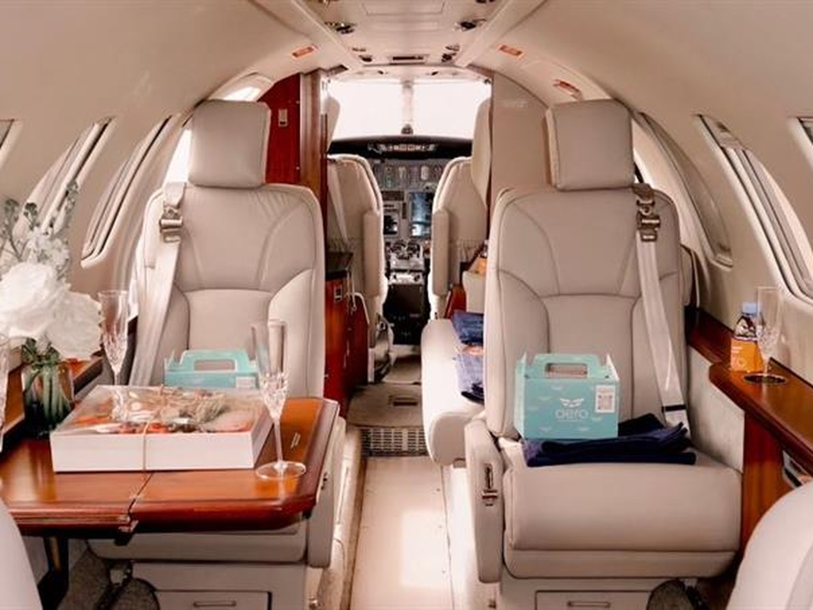 Private jet interior photo