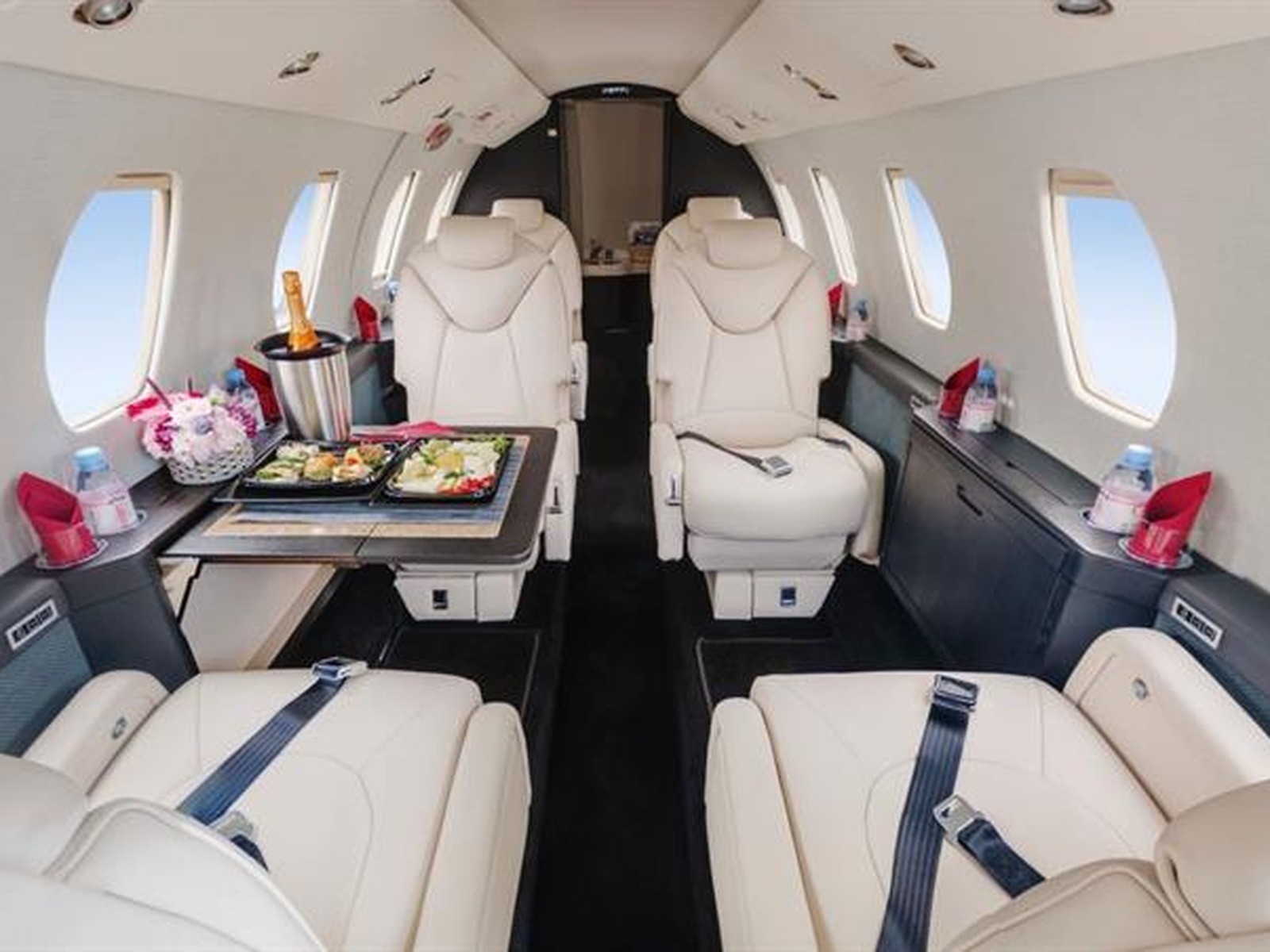 Private jet interior photo