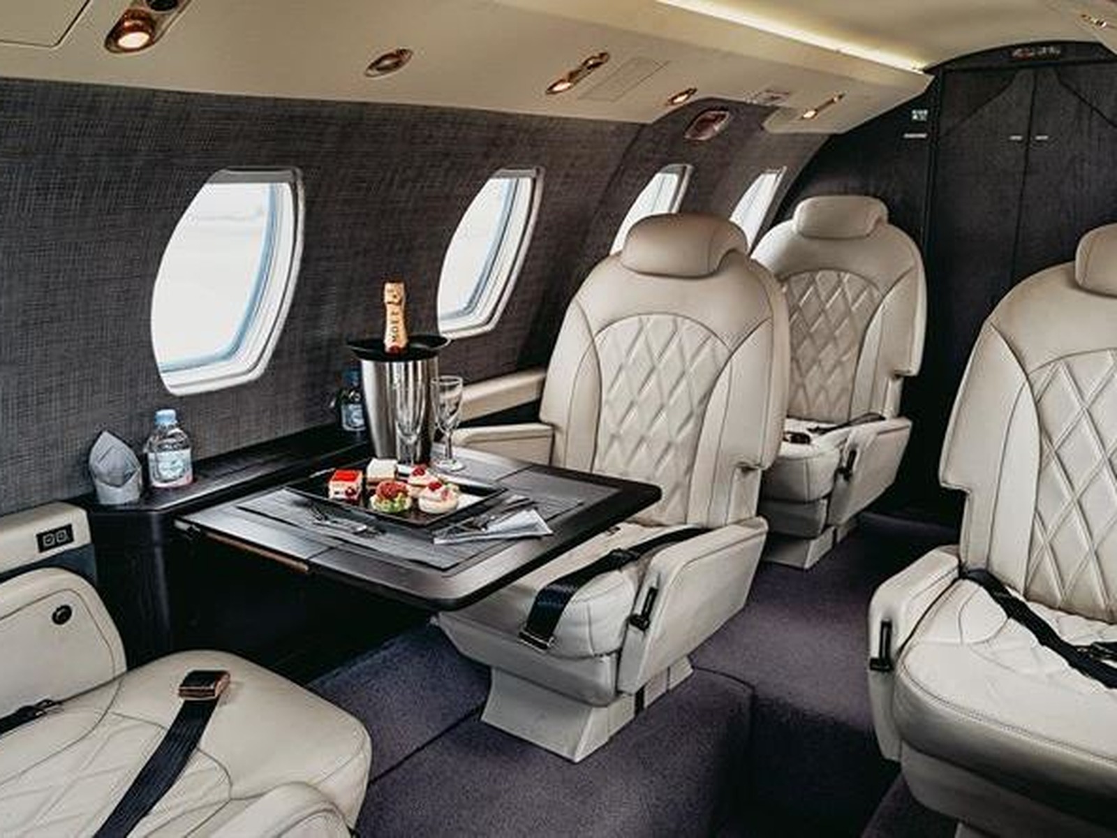Private jet interior photo