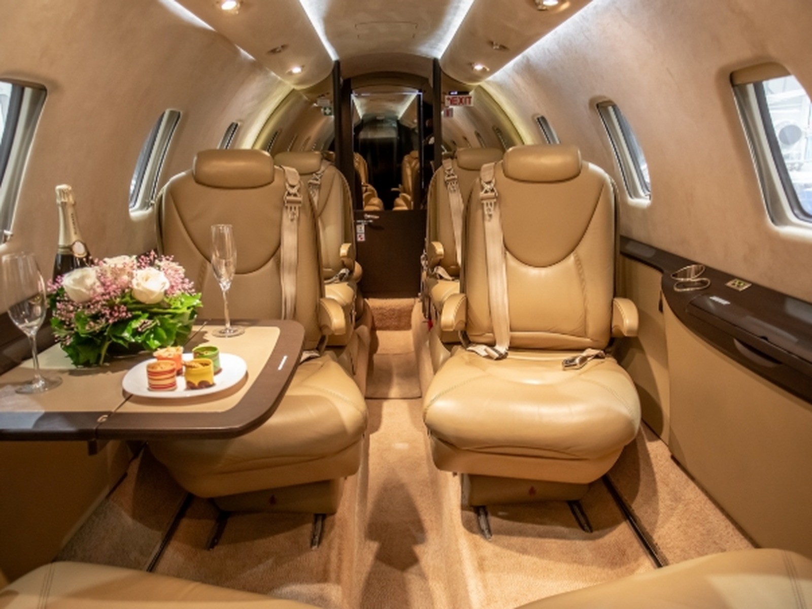Private jet interior photo