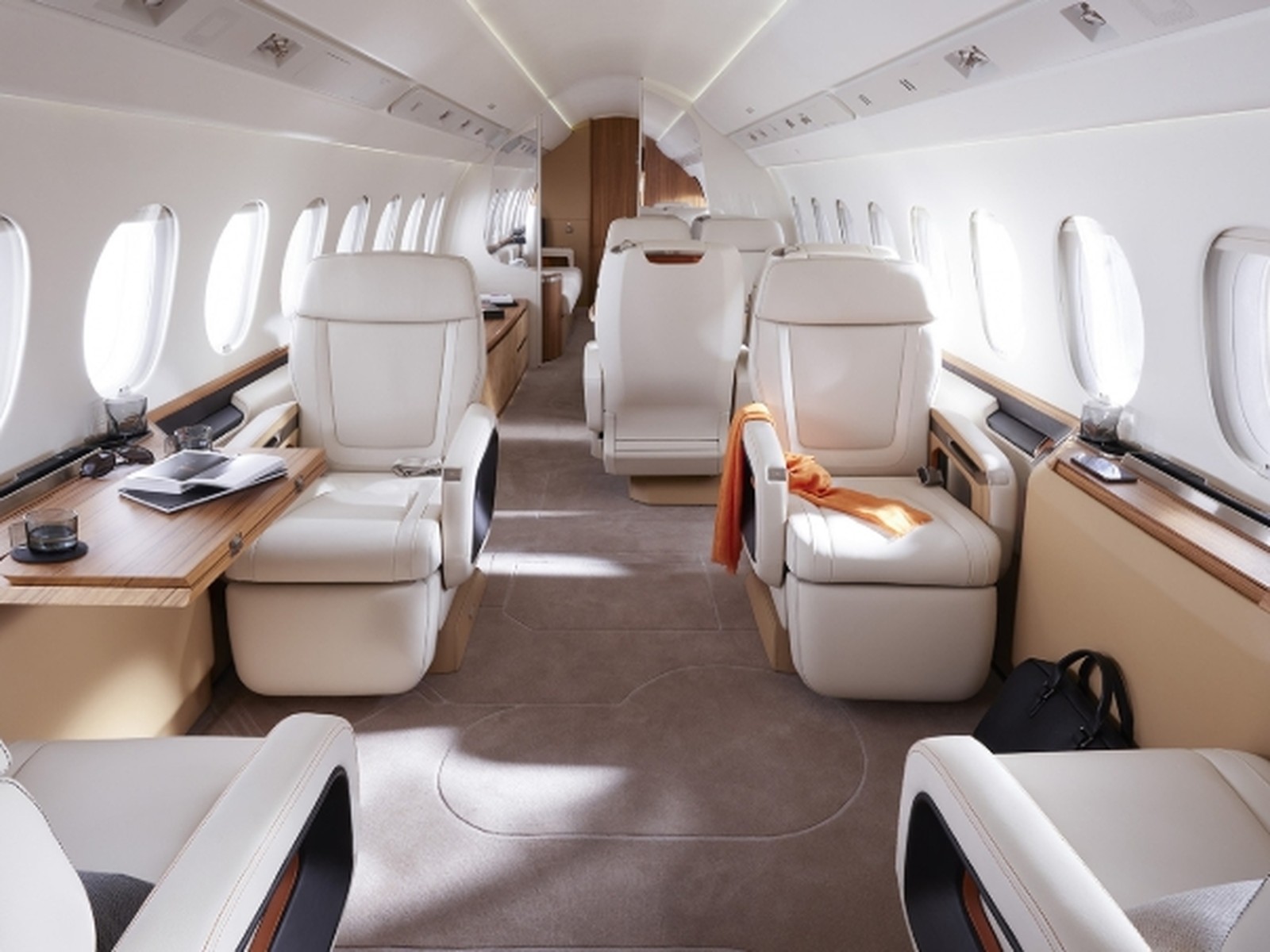 Private jet interior photo