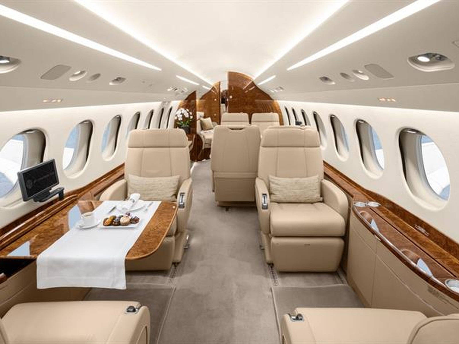 Private jet interior photo