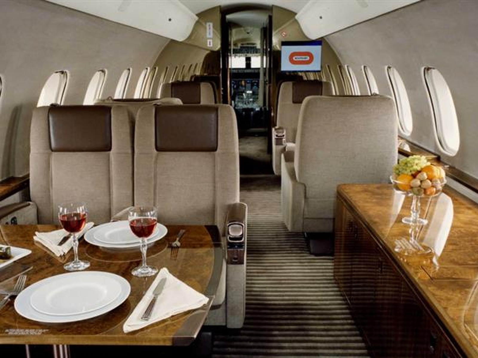 Private jet interior photo