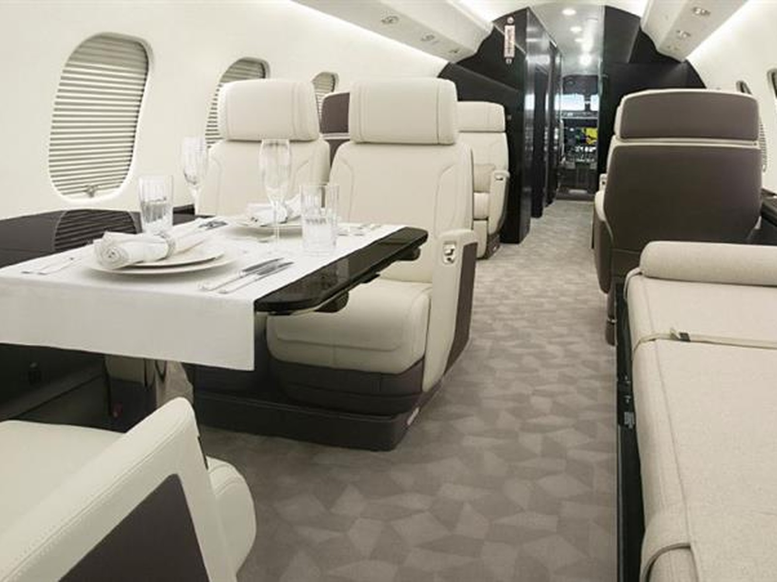 Private jet interior photo