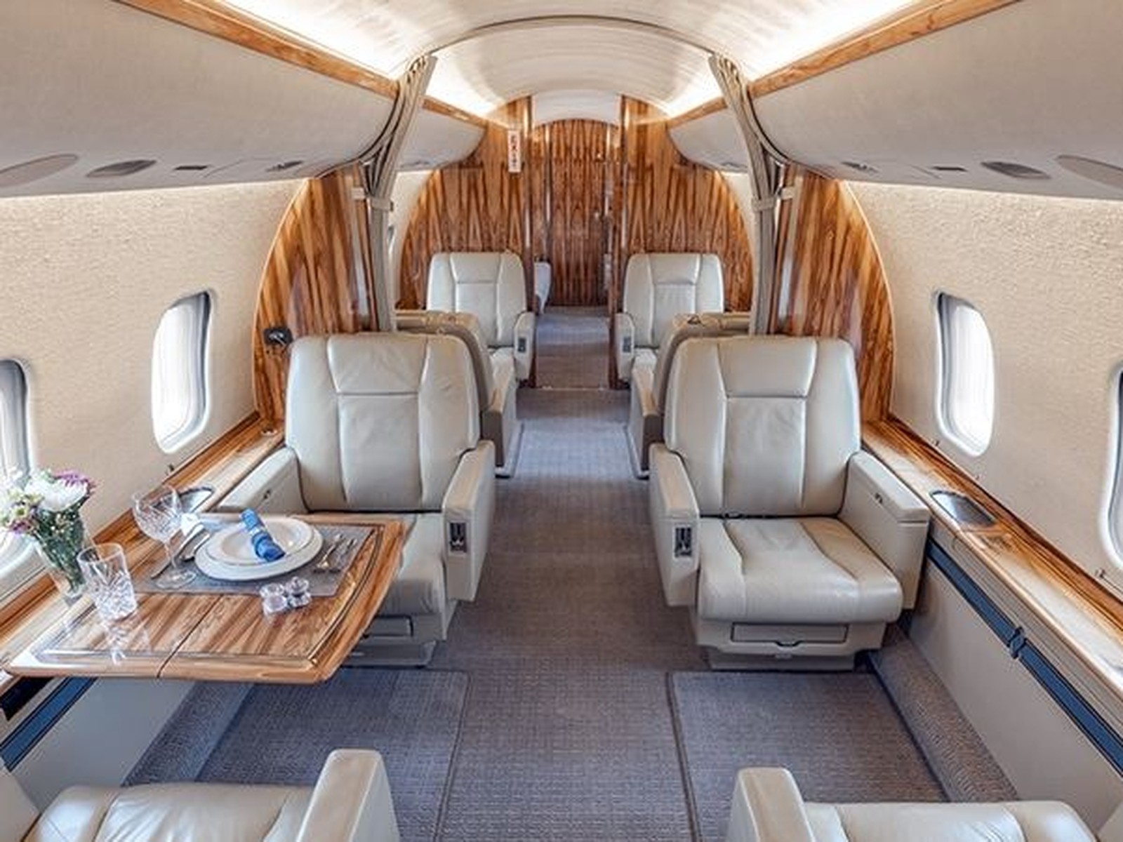 Private jet interior photo