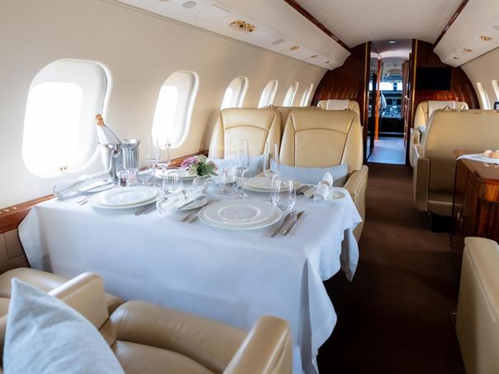 Private jet interior photo