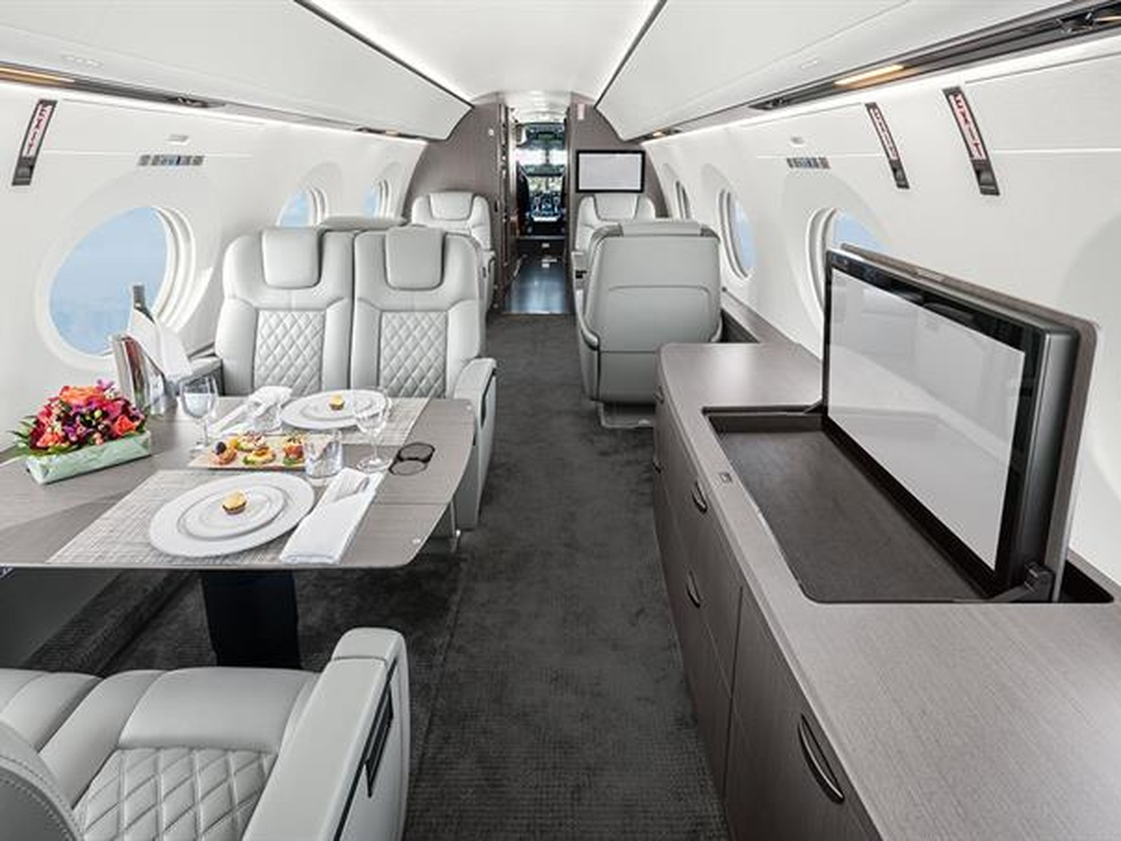 Private jet interior photo