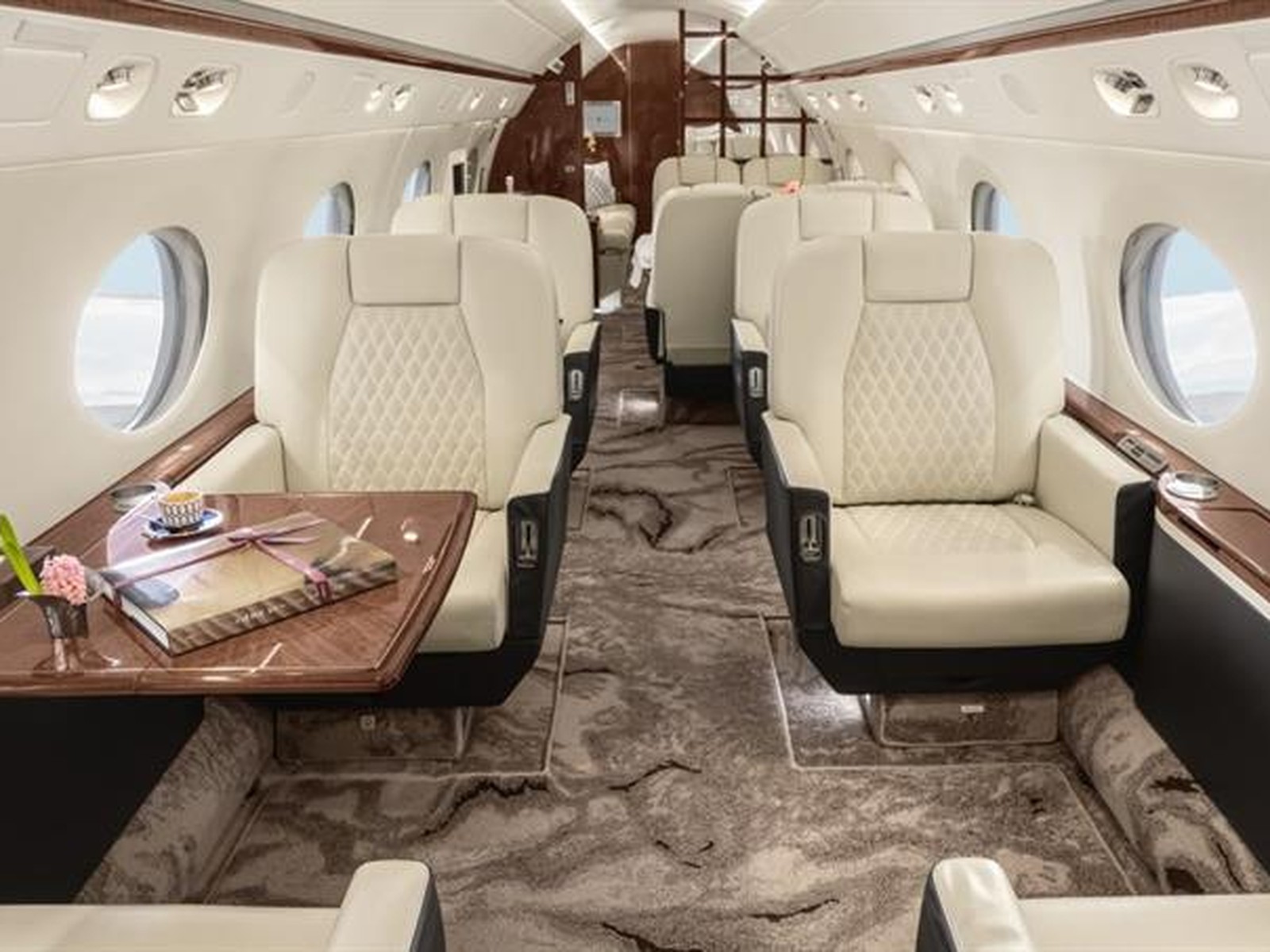 Private jet interior photo