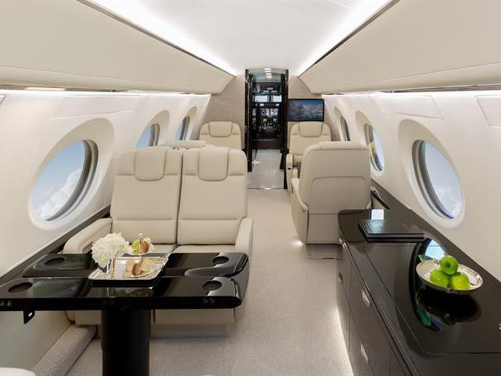 Private jet interior photo