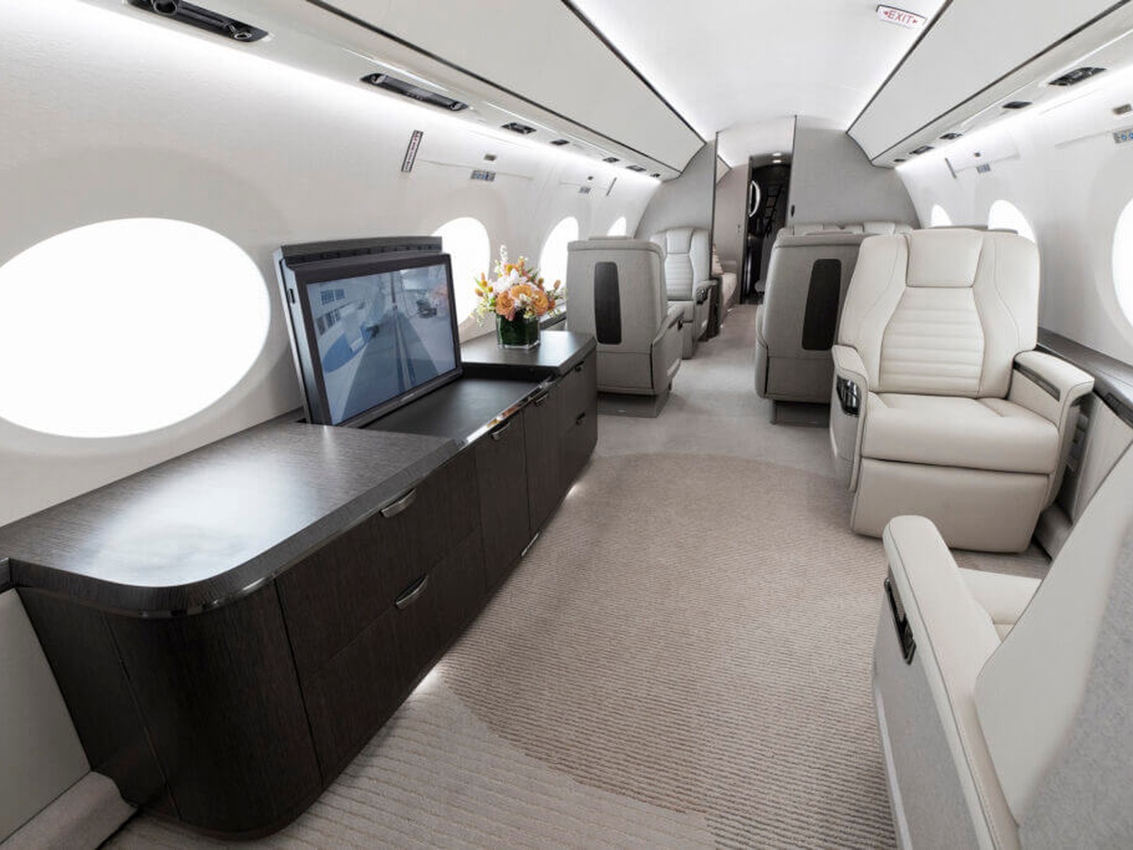 Private jet interior photo