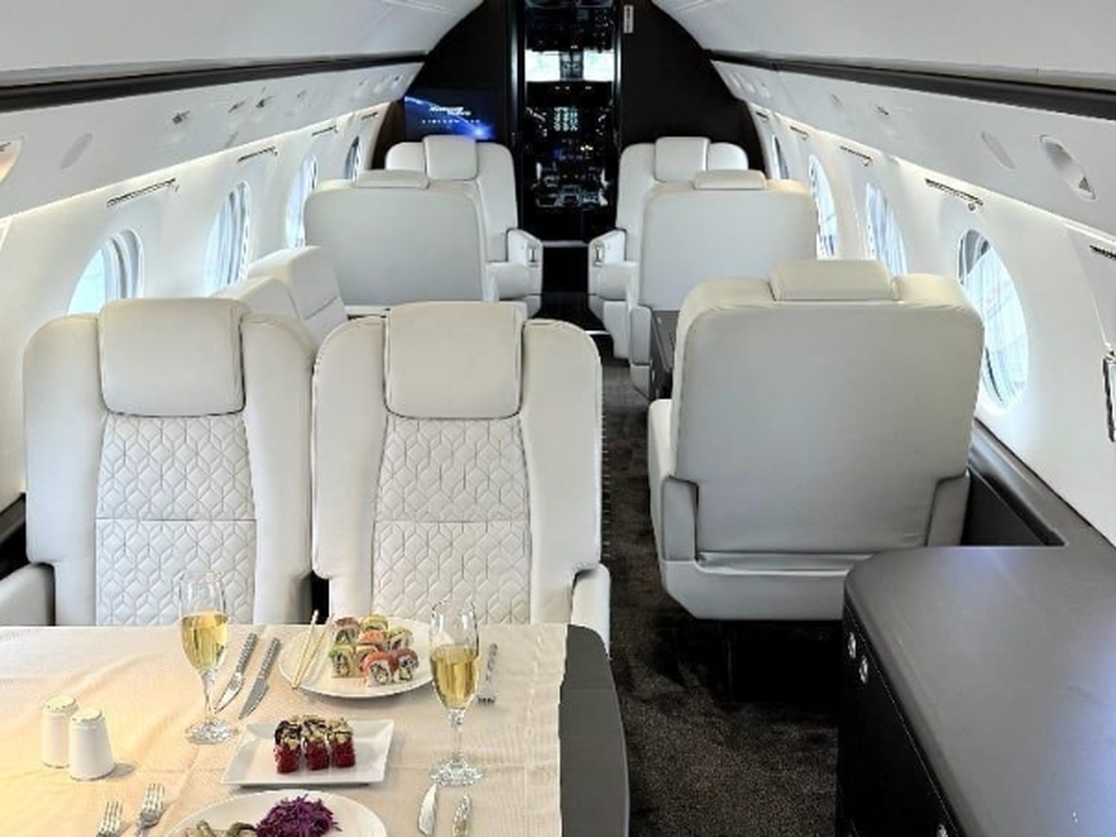 Private jet interior photo