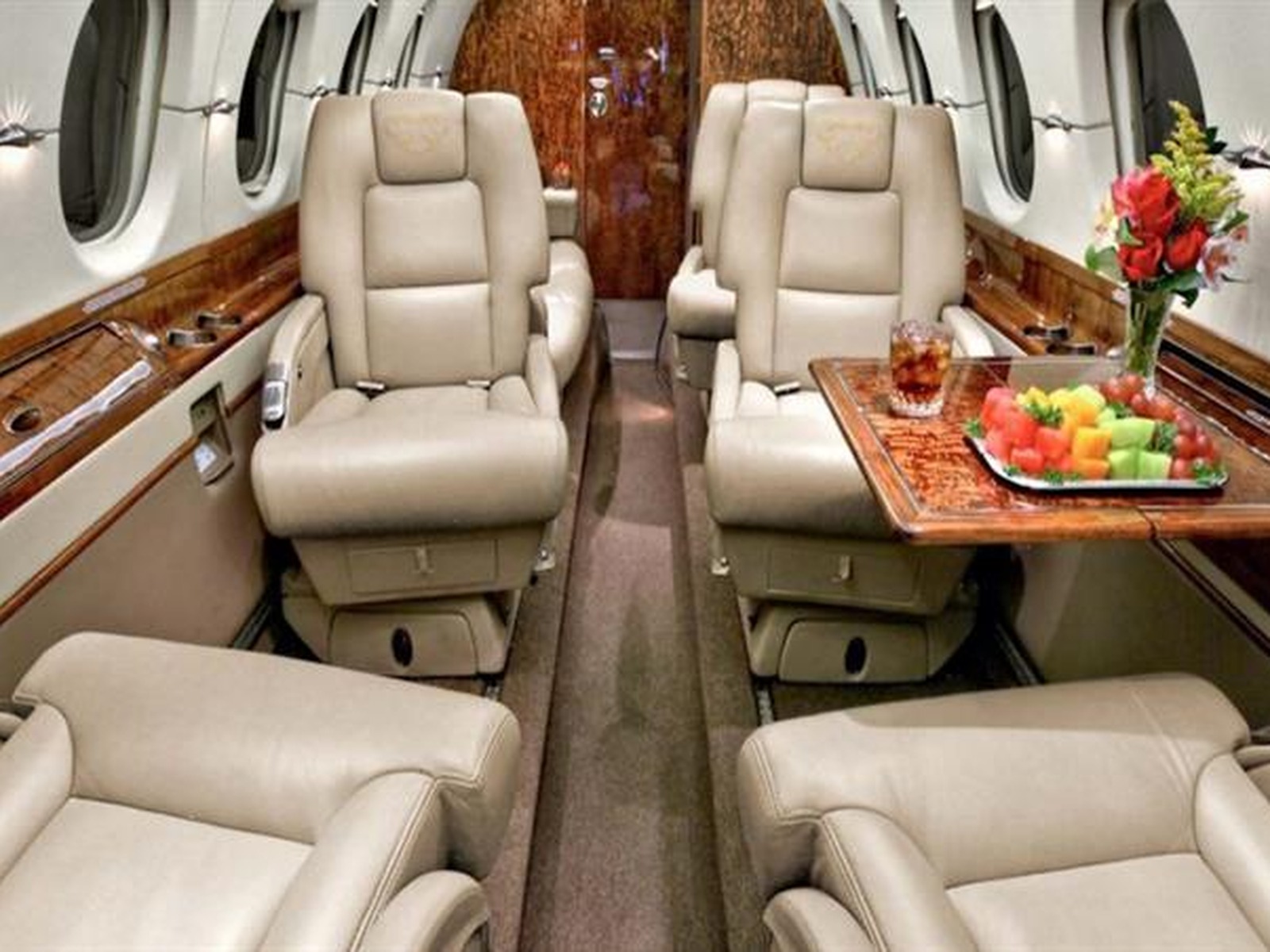 Private jet interior photo