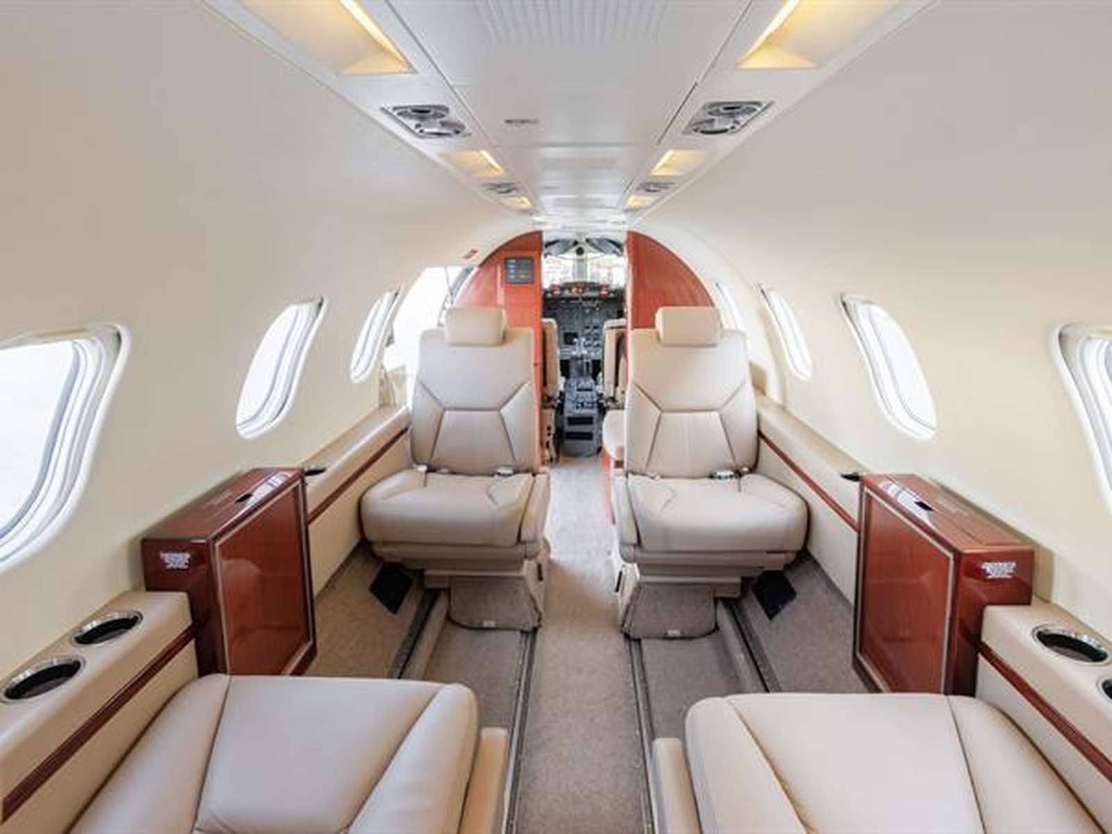 Private jet interior photo