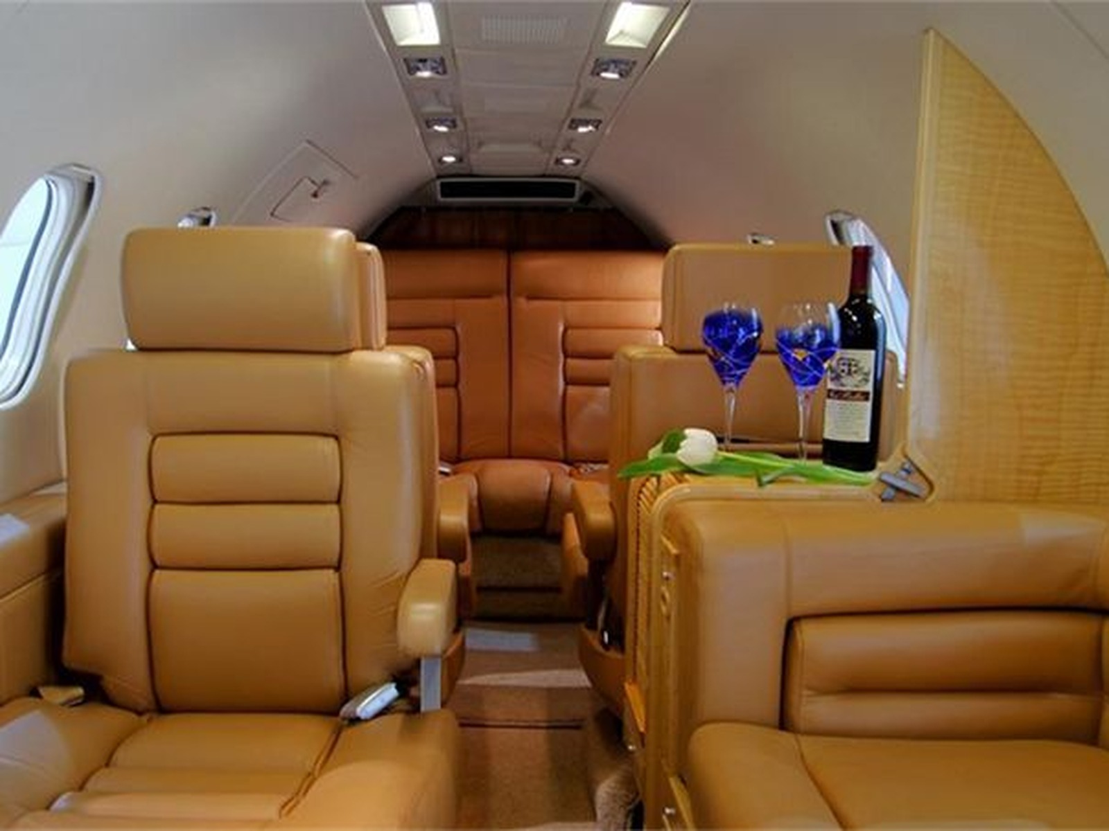 Private jet interior photo
