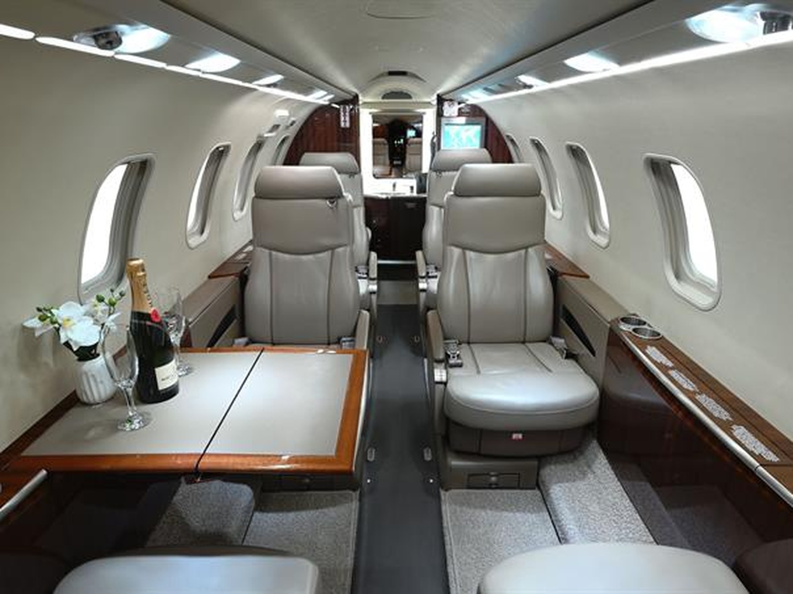 Private jet interior photo