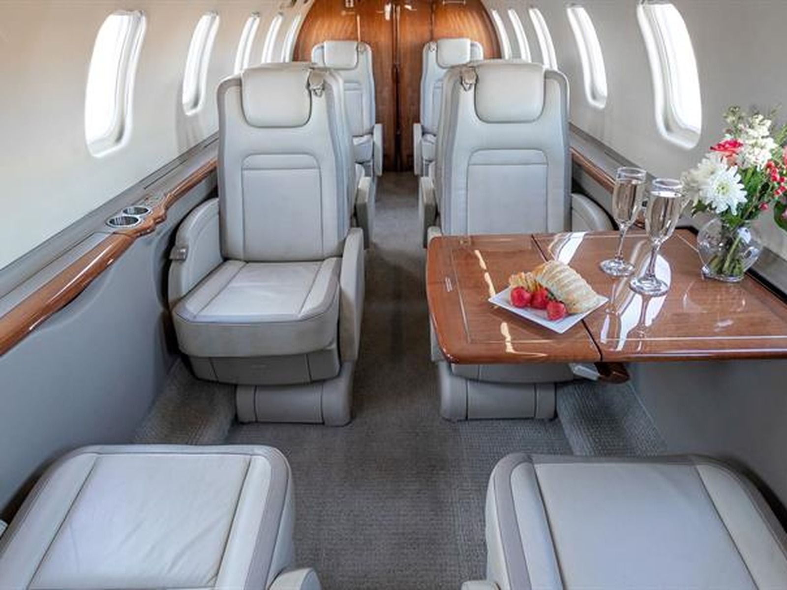 Private jet interior photo