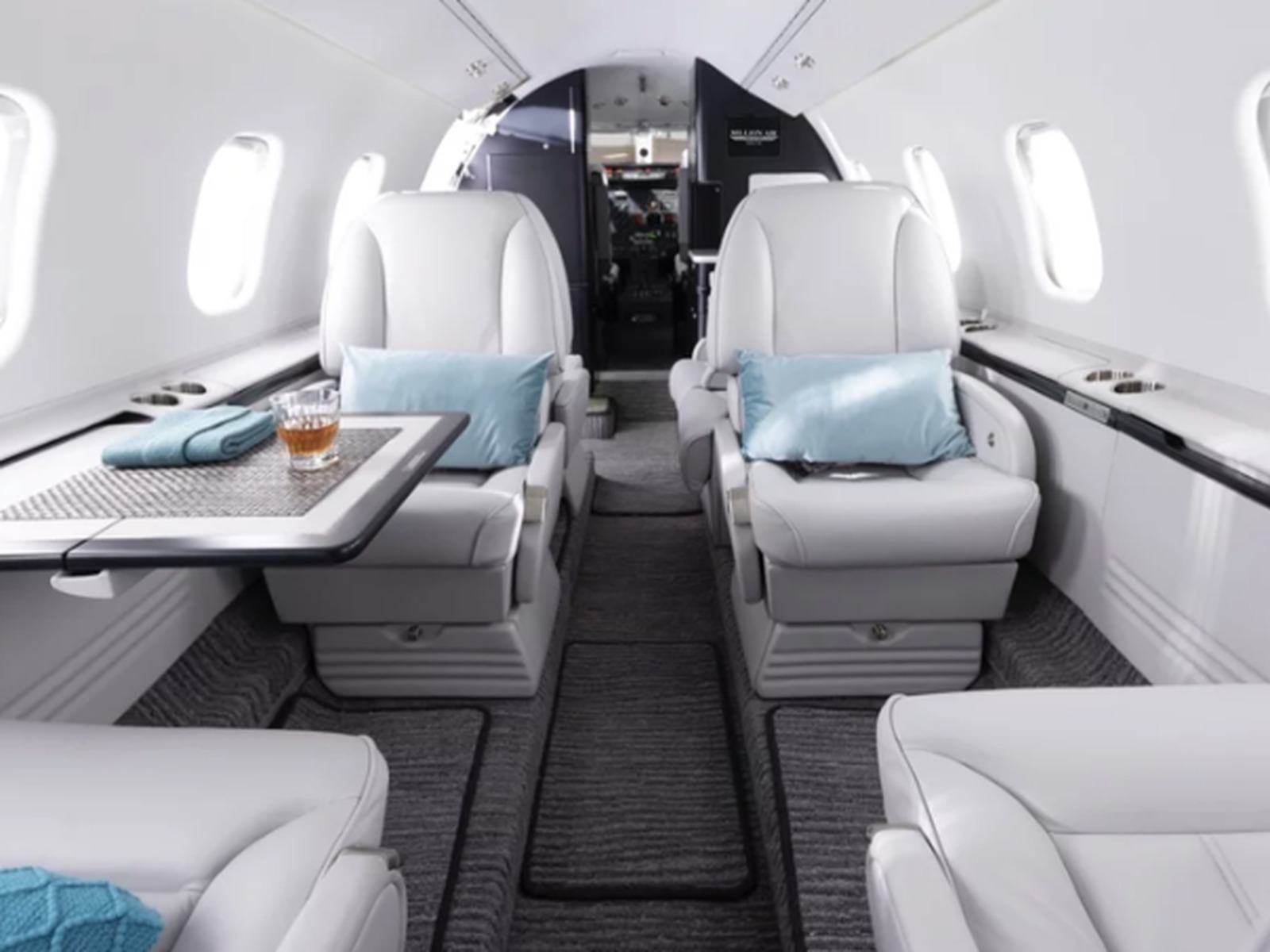 Private jet interior photo
