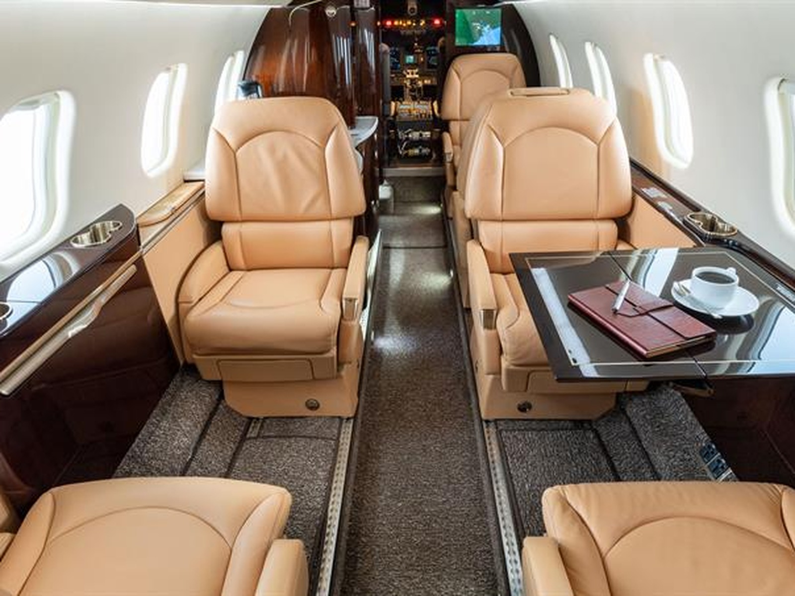 Private jet interior photo