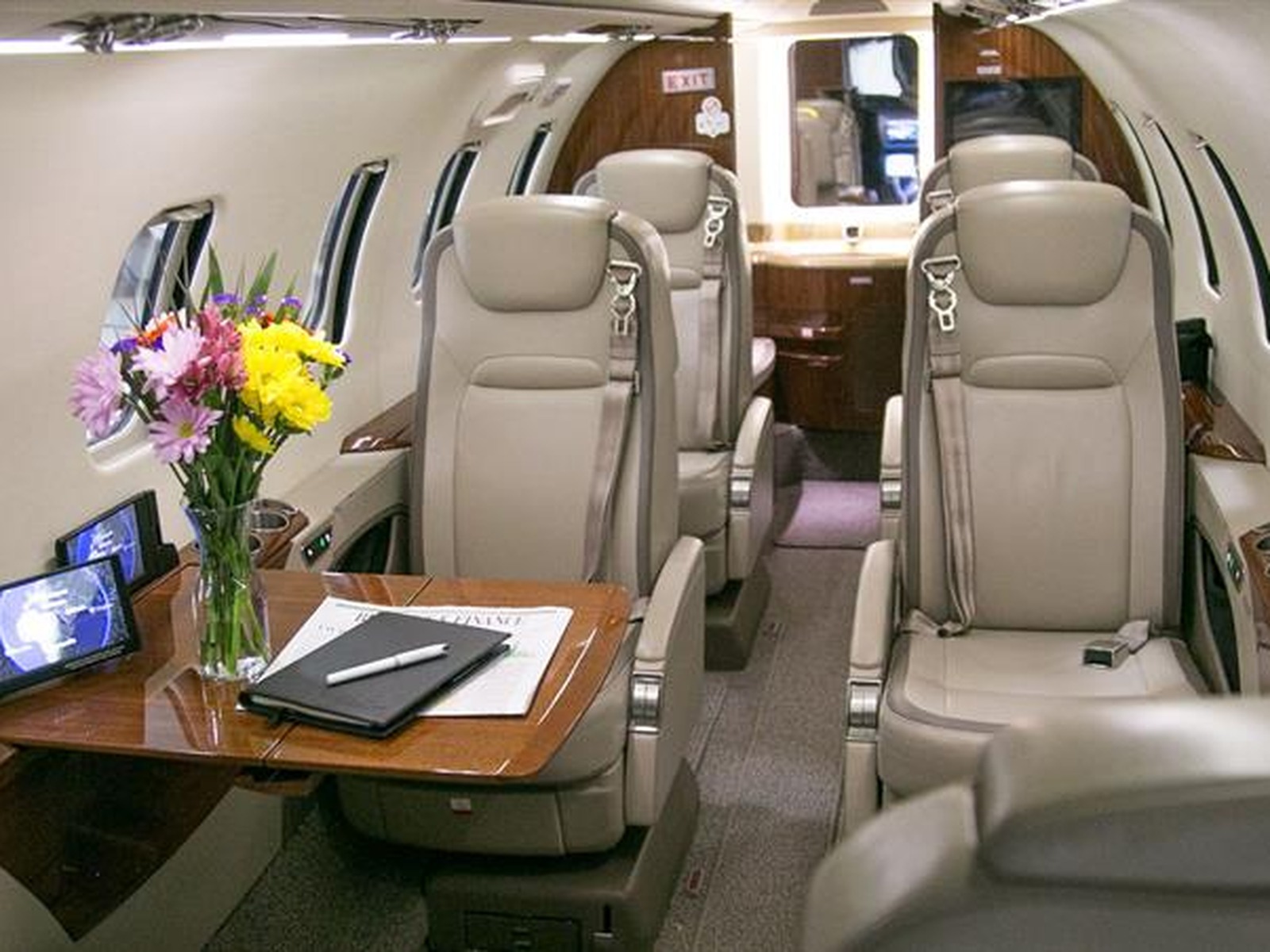Private jet interior photo