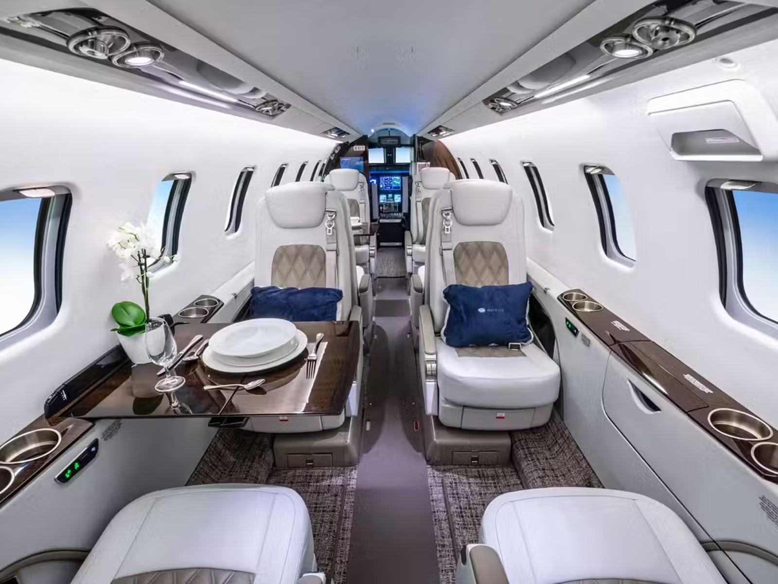 Private jet interior photo