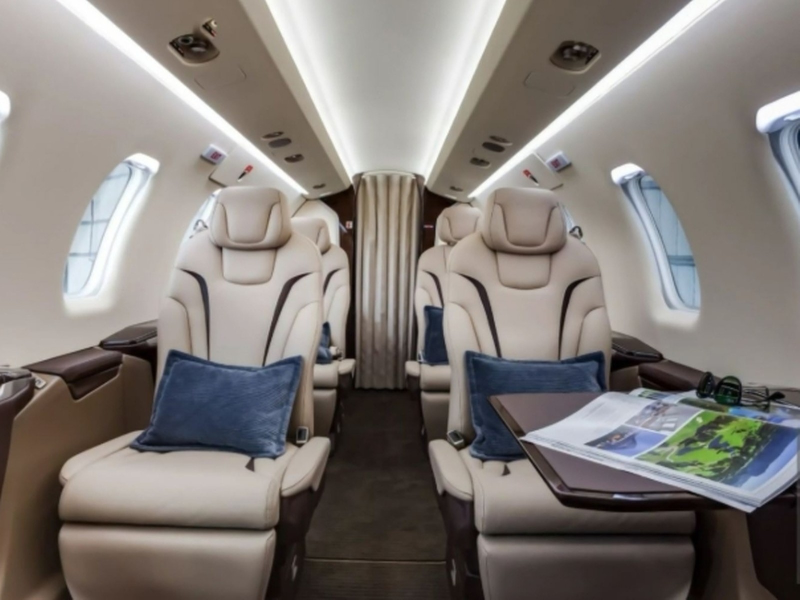 Private jet interior photo