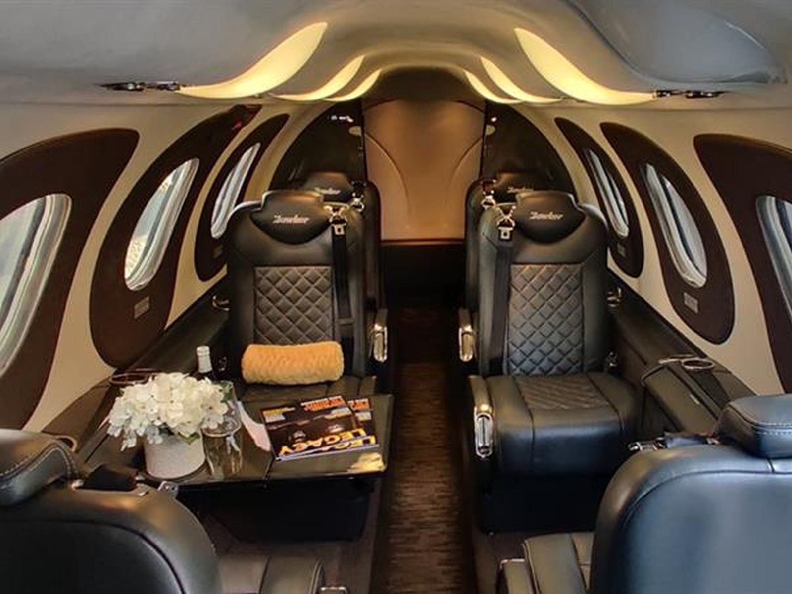 Private jet interior photo