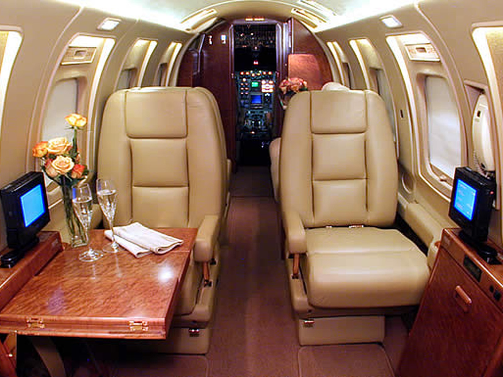 Private jet interior photo